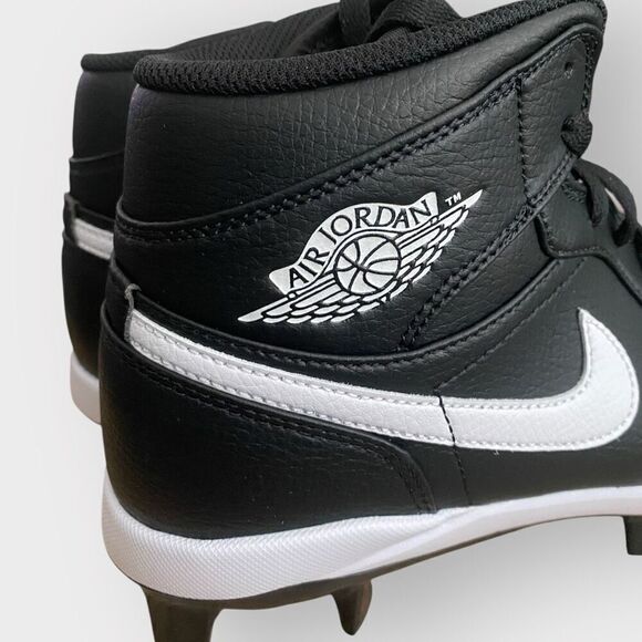 Nike Air Jordan 1 Retro MCS Black Baseball Cleats Mens size 9 AV5354-011 New - Picture 6 of 12